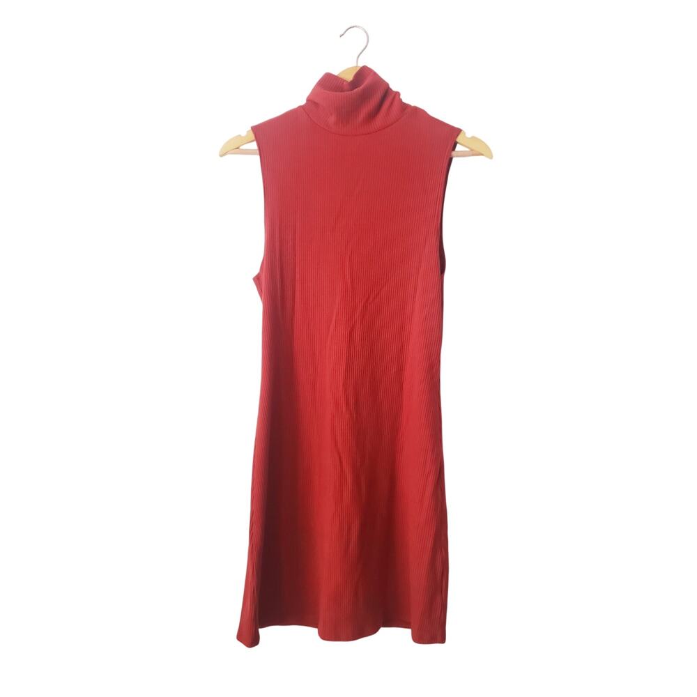 Reformation Jeans Paulina Ribbed Turtleneck Dress Red/Orange Size XS